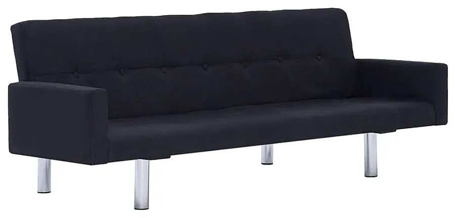 Rozkładana sofa Nesma z podłokietnikami - czarna