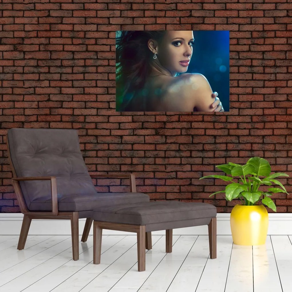 Obraz - Spojrzenie młodej kobiety (70x50 cm)
