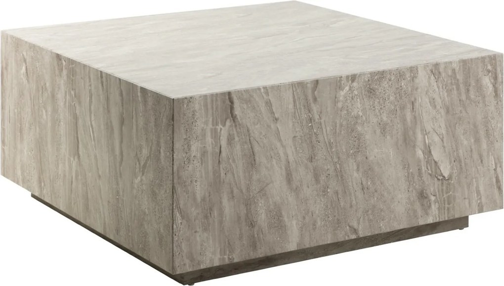 Kwadratowy stolik kawowy Dice Actona 90x90 cm, imitacja szarego marmuru