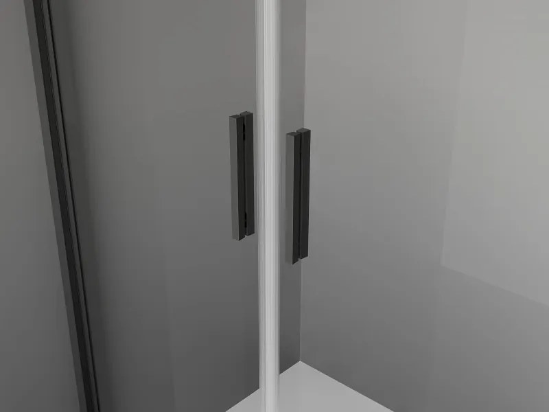Mexen Exo drzwi prysznicowe podwójne uchylne 100 cm, transparent, czarne - 8182-100-000-70-00
