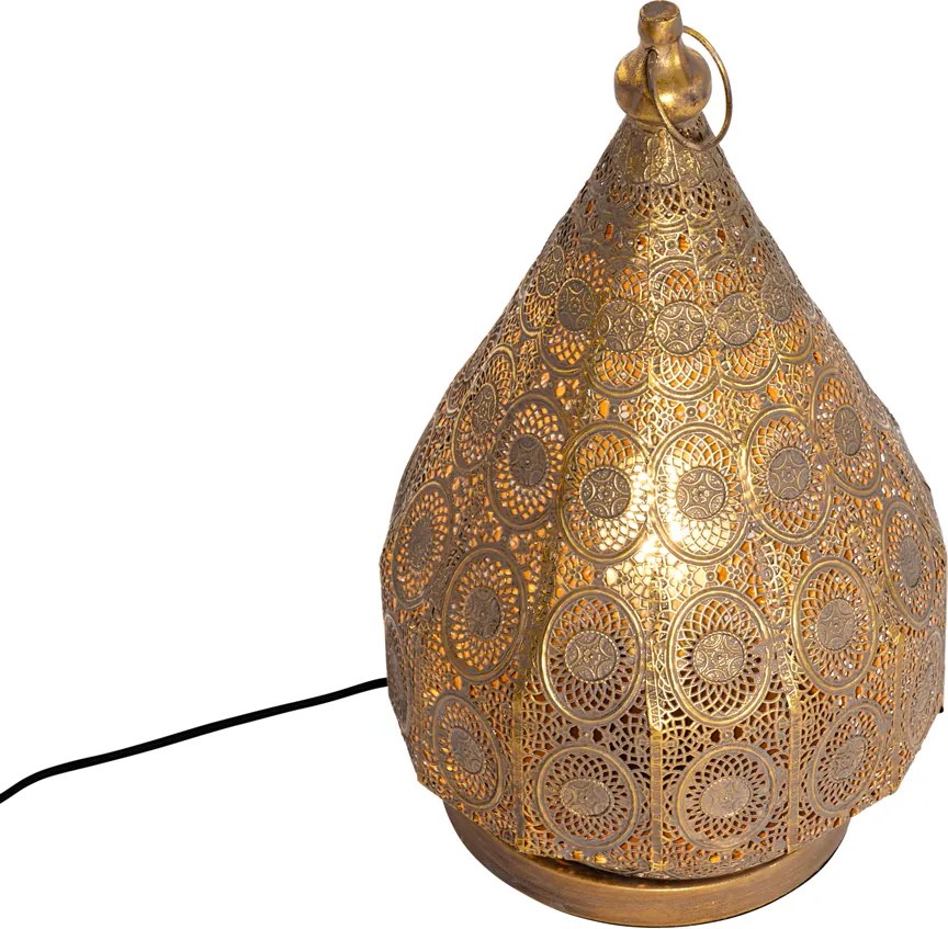Orientalna lampa stołowa złota 26 cm - Mowgli