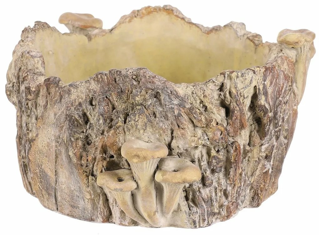 Obudowa betonowa - pień z grzybami, 26 x 24 x 14cm, 26 cm