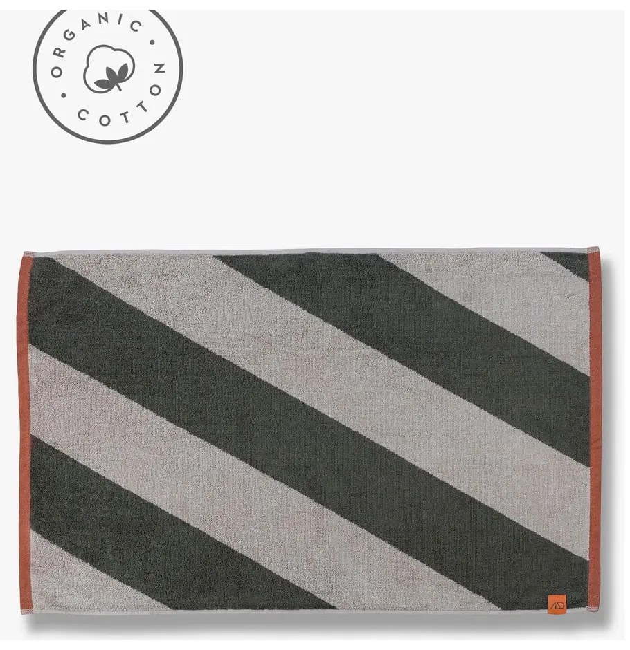 Dywanik łazienkowy z bio bawełny w kolorze khaki 50x80 cm Diagonal – Mette Ditmer Denmark