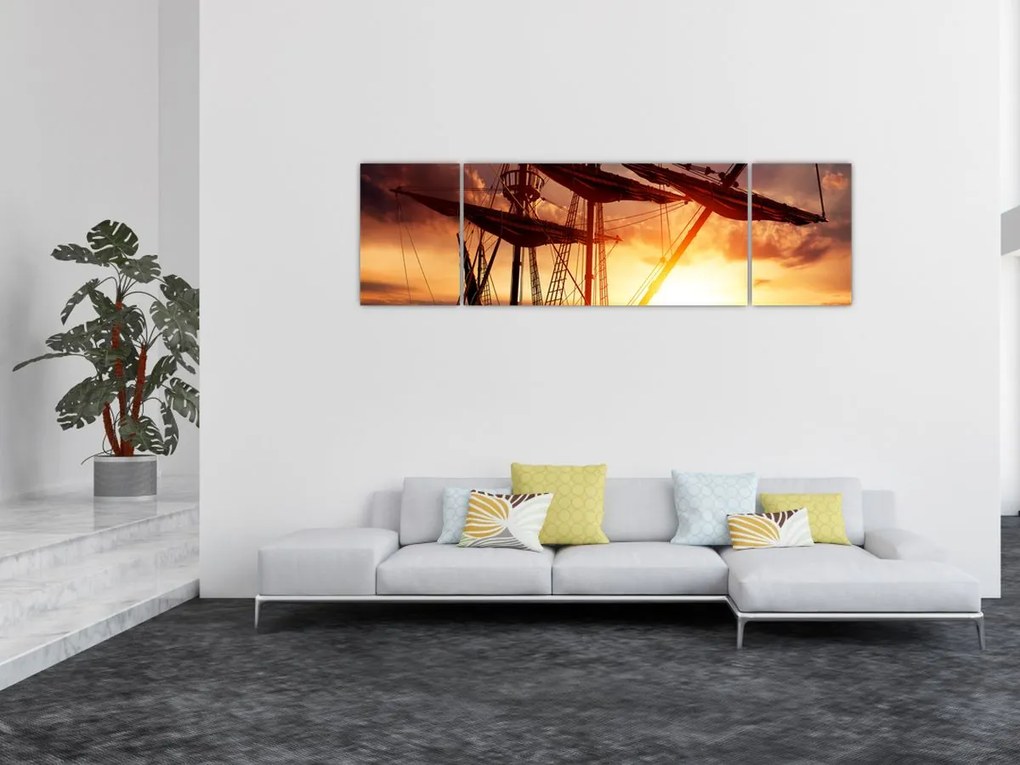 Obraz - Starożytny statek piracki (170x50 cm)