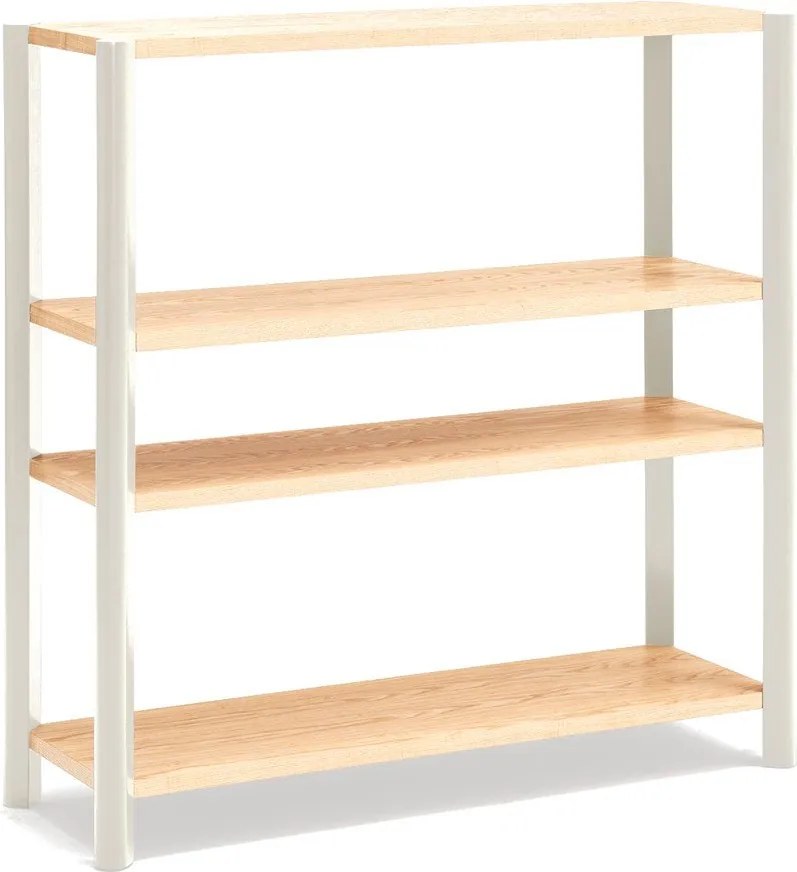 Kremowy/w jasnym naturalnym kolorze regał w dekorze dębu 126x128x43 cm Bona – Teulat