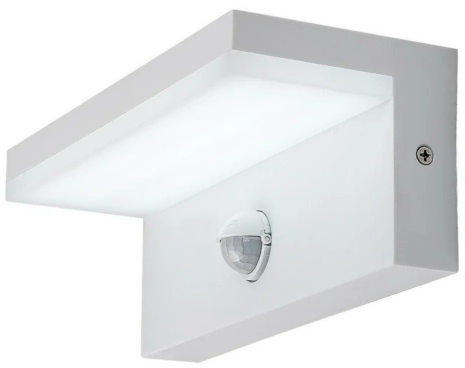 Rabalux 77116 zewnętrzna lampa ścienna LEDZaragoza, z czujnikiem, 9 W, IP54, biała
