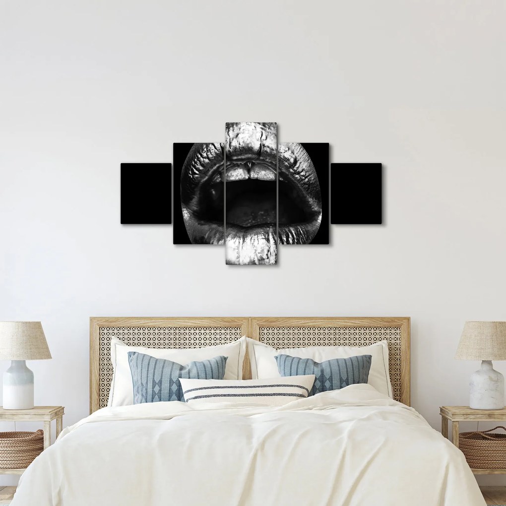 Obraz - Błyszczące usta (125x70 cm)
