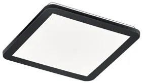 Kwadratowa lampa sufitowa czarna 30 cm z wbudowanym LED 3-stopniowym ściemniaczem IP44 - LopeDesignerski Oswietlenie wewnetrzne