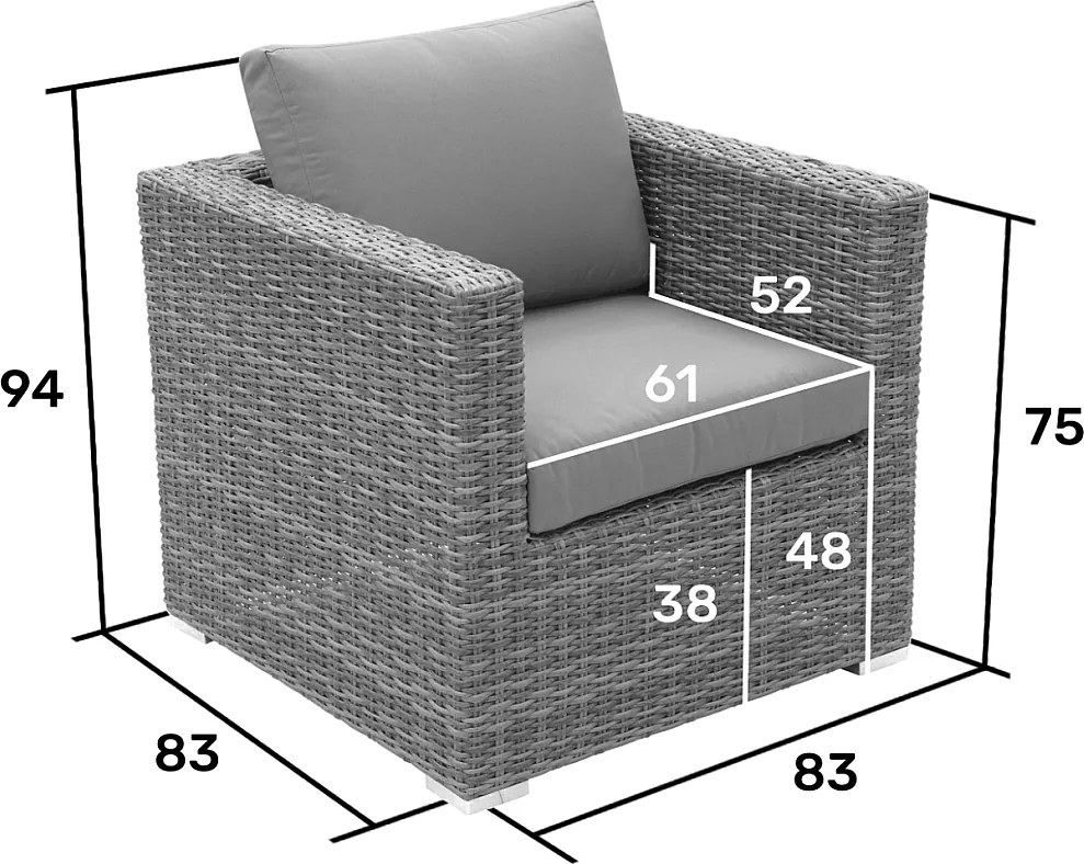 Zestaw rattanowy MALIBU dla 4 osób (cappuccino)