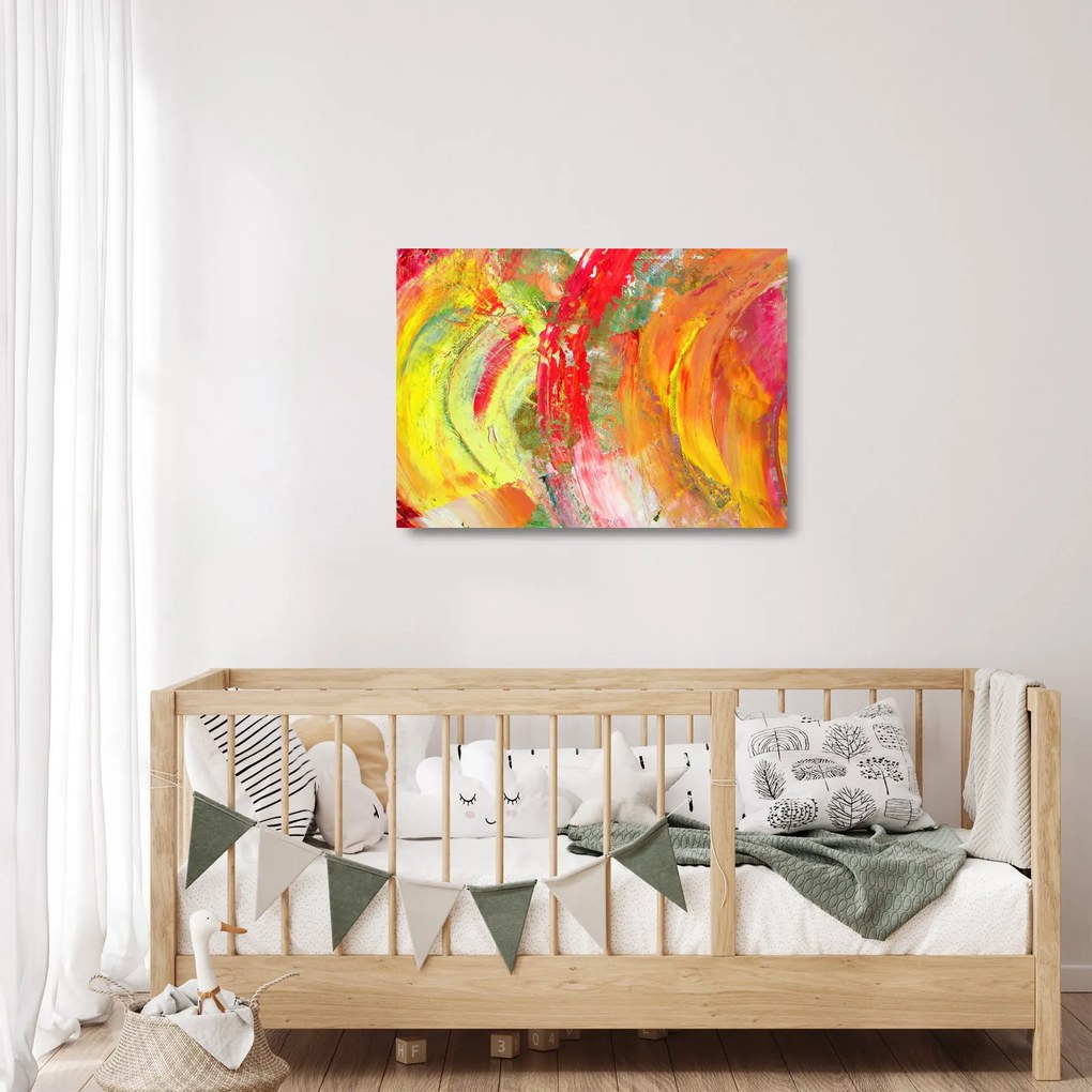 Obraz na szkle abstrakcji - malarstwo (70x50 cm)
