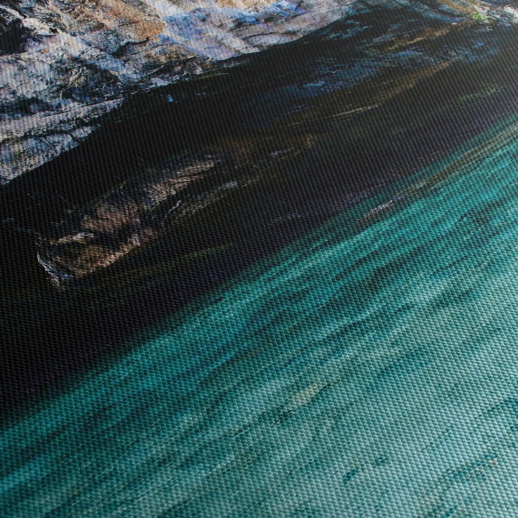 Obraz wody i skał (170x50 cm)