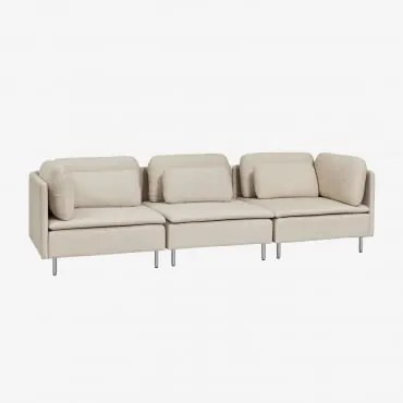 Sofa Modułowa Oriol 3-częściowa Tkaniny Beżowy Krem - Sklum