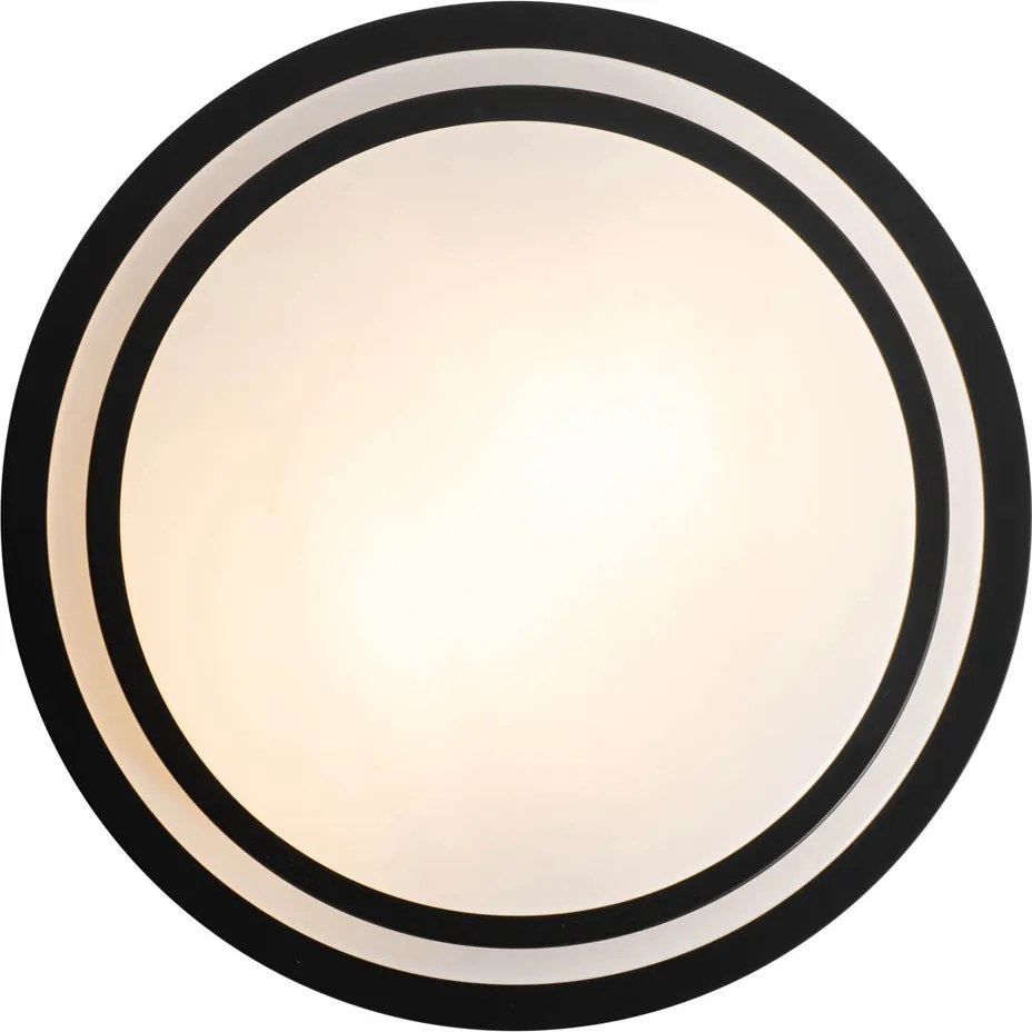 Nowoczesna lampa sufitowa czarna z biała 35 cm IP44 - Walden