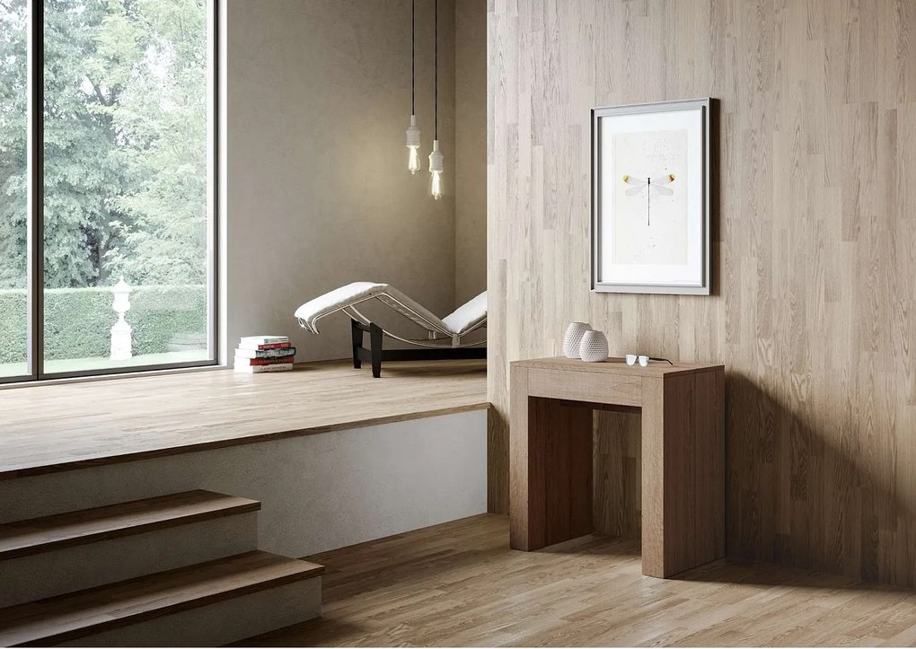 Konsola rozkładana 78x47/299 cm Allin Dąb naturalny wewnętrzne przedłużenia