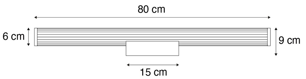 Retro Kinkiet / Lampa scienna Gunmetal 80,4 cm z LED IP44 - Coco Retro Oswietlenie wewnetrzne