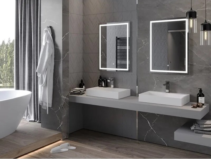 Mexen Miko lustro łazienkowe podświetlane 60 x 80 cm, LED 6000K, antypara - 9819-060-080-611-00