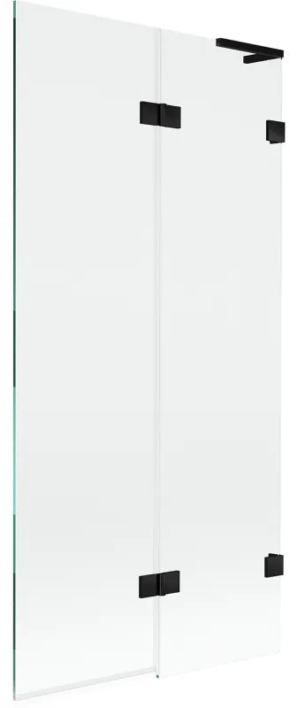 Mexen Lunar L parawan nawannowy 2-skrzydłowy prawy 90 x 150 cm, transparent, czarny - 897L-090-100-70-00-P