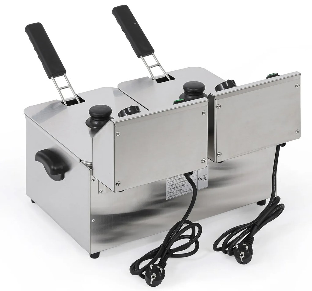 Profesjonalna frytownica elektryczna 2×4L, 2×2000W