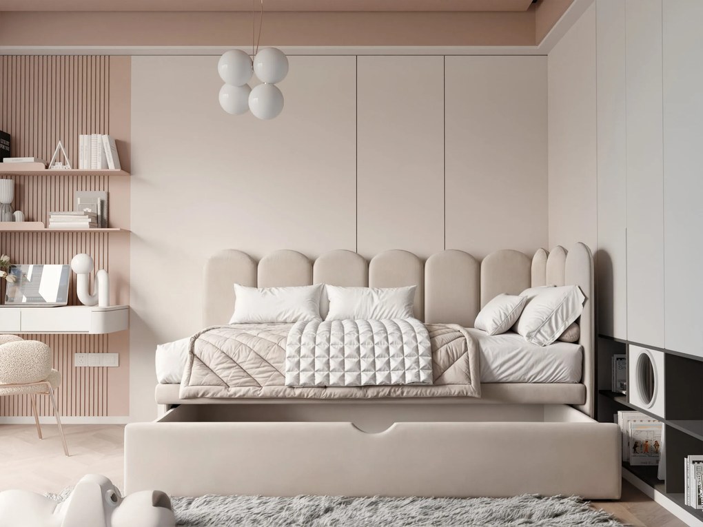 Łóżko młodzieżowe i dziecięce SKYE 90x200 + materac comfort