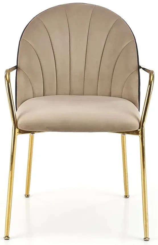Szare metalowe krzesło do biurka w stylu glamour - Livek