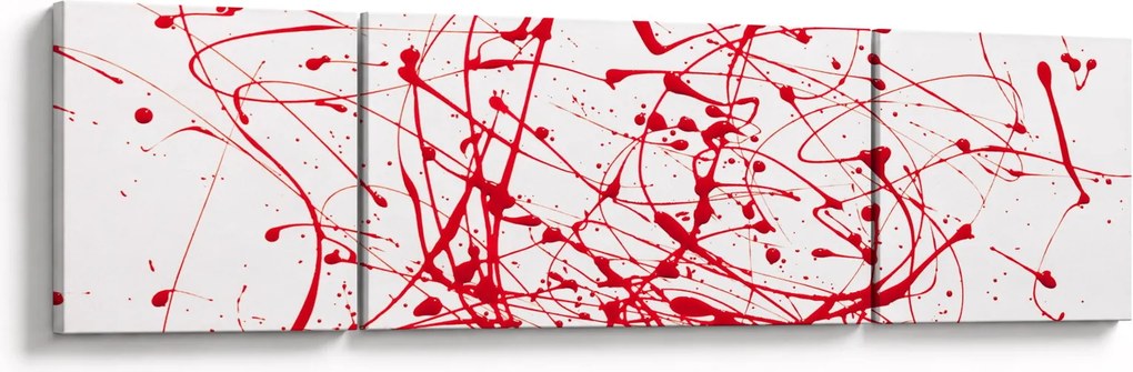 Obraz przy użyciu techniki drippingu (170x50 cm)