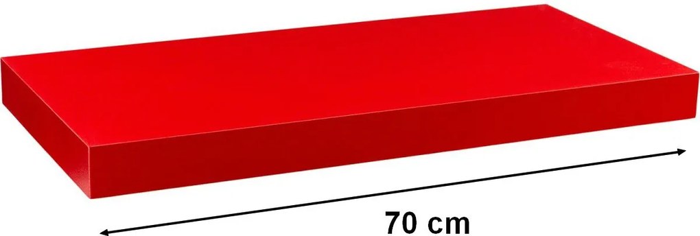 Półka ścienna STILISTA Volato matna czerwona, 70 cm