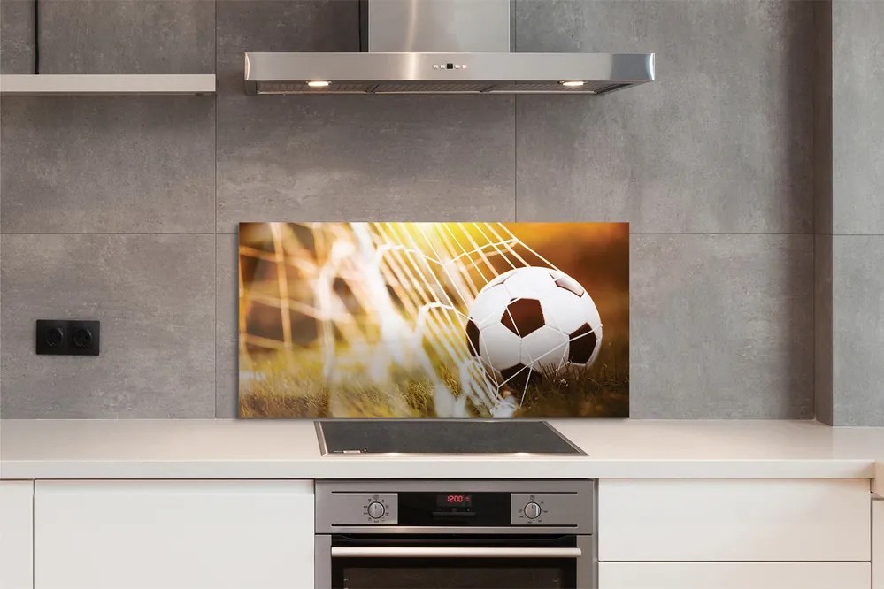 Szklany Panel Futbol na Żółtym Tle