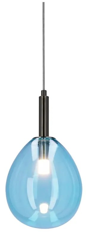 Niebieska lampa wisząca LED ze szklanym kloszem Lukka – Candellux Lighting