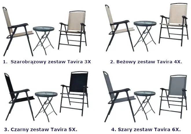Zestaw mebli ogrodowych na balkon ze szklanym stolikiem - Bery 6X