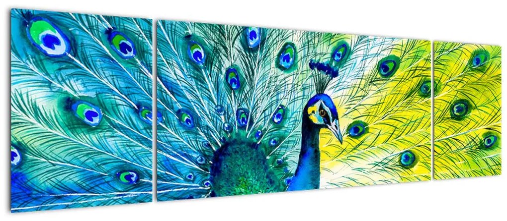 Obraz pawia (170x50 cm)