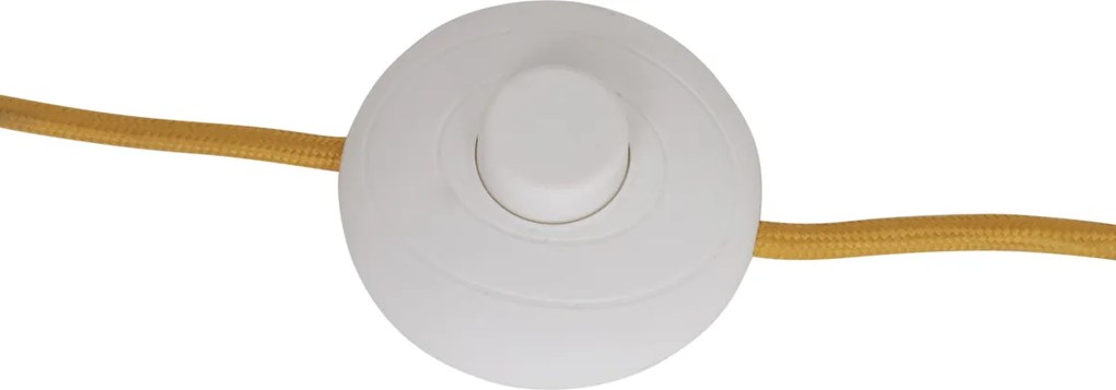 Retro Lampa Podłogowa Musztardowożółta z Matowym Szkłem - Fedde