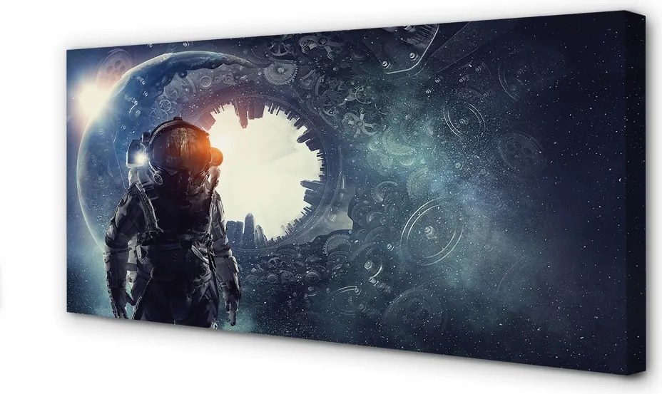 Zdjęcie na płótnie Postać w Świecie Mechanizmów