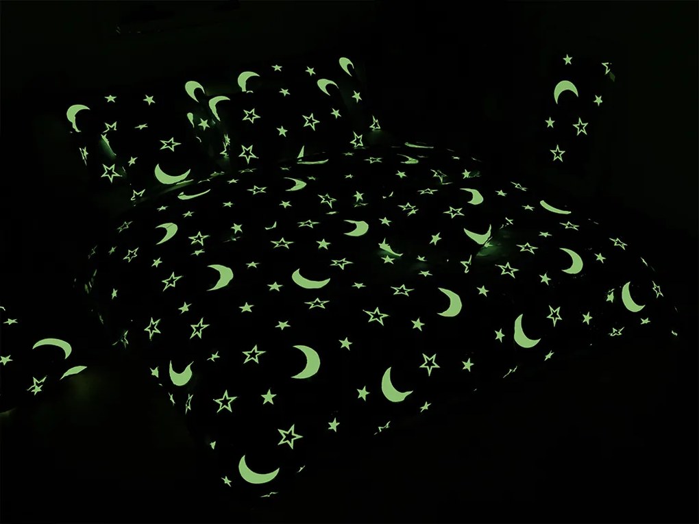 PrzytulneMieszkanie.pl PrzytulneMieszkanie.pl Świecąca pościel z mikropluszu BIG MOON szara Rozmiar pościeli: 70 x 90 cm | 140 x 200 cm