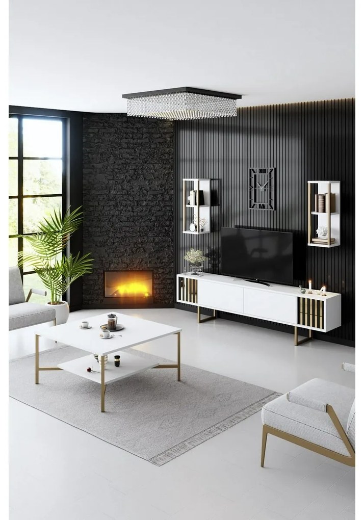 Stolik konferencyjny Gold Line White