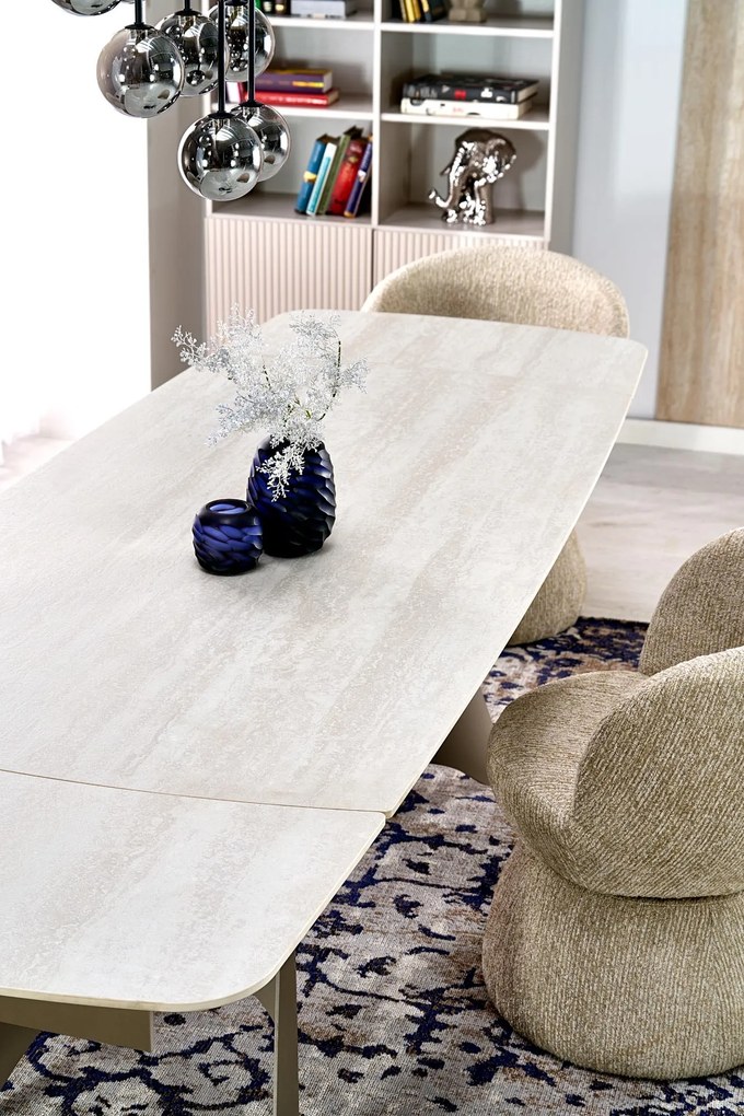 Stół do jadalni rozkładany trawertyn, spiek, kaszmir 180-260/90/76 cm SALIX