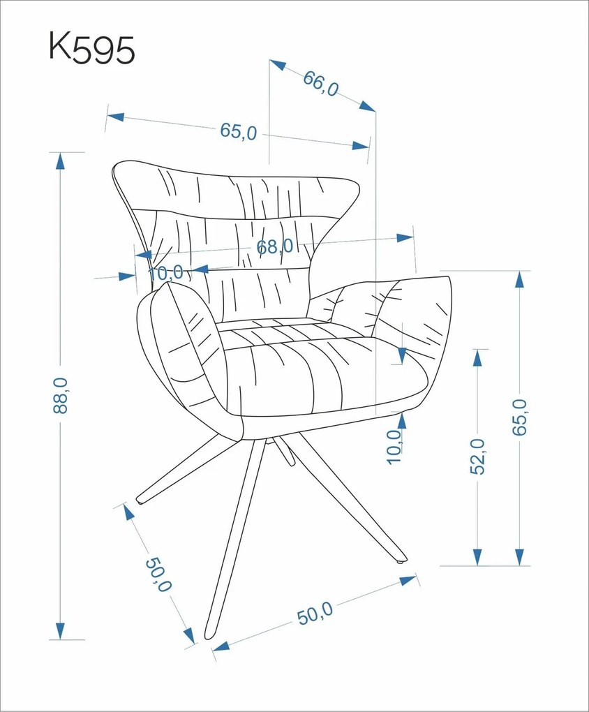 Krzesło do jadalni z podłokietnikami K595 Halmar