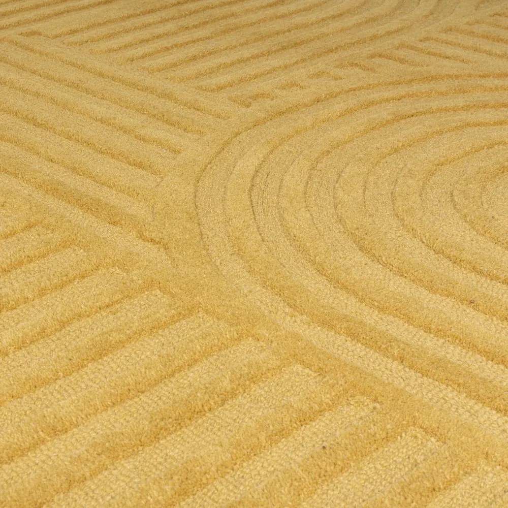 Żółty dywan wełniany Flair Rugs Zen Garden, 160x230 cm