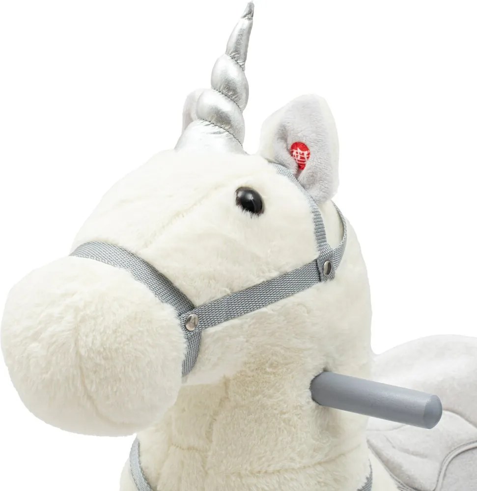 Baby Mix Huśtawka z melodiami i kółkami Unicorn biały, 64 x 35 x 60 cm