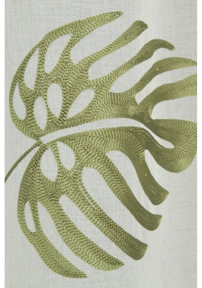 Biało-zielona firanka z woalu 135x245 cm – Sehlbach