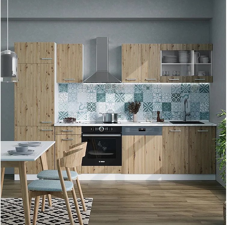 Aneks kuchenny dąb rzemieślniczy/biały 300x60x81.6 r-line