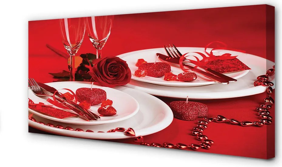 Fotoobraz na płótnie Róża i Miłosny Toast