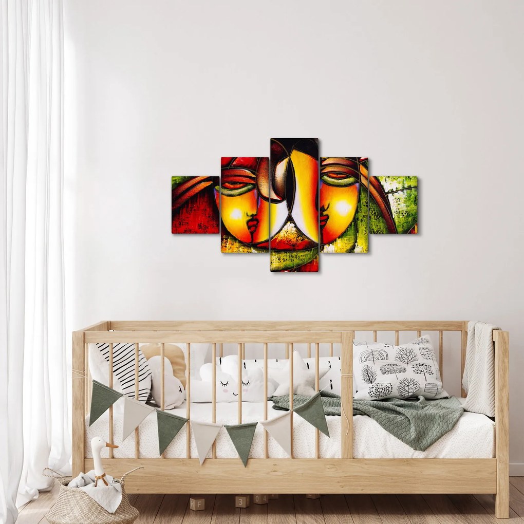Obraz - Obraz olejny, abstrakcyjne twarze (125x70 cm)