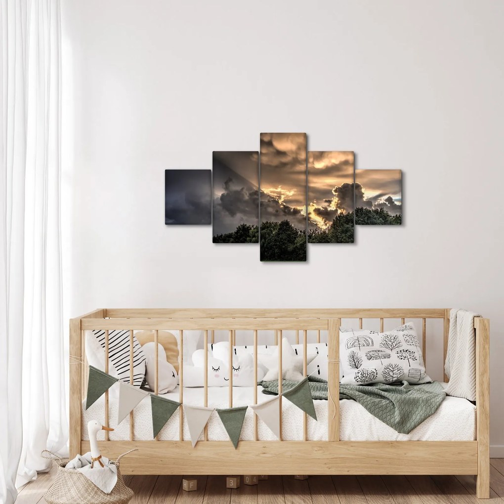 Obraz chmur i lasu (125x70 cm)