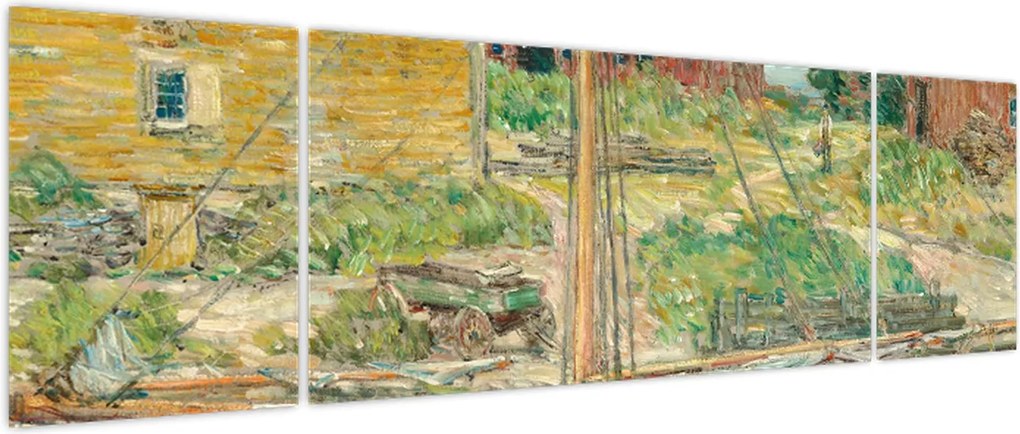 Obraz - Childe Hassam, Oyster Sloop, Cos Cob, reprodukcje (170x50 cm)
