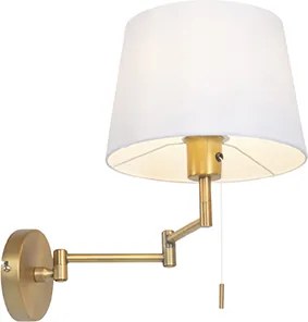 Kinkiet brązowy z białym kloszem i regulowanym ramieniem - Ladas Deluxe