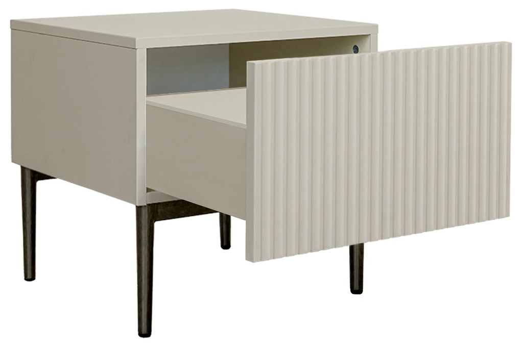 Zestaw szafek nocnych Nicole 46 cm - kaszmir / czarne nóżki