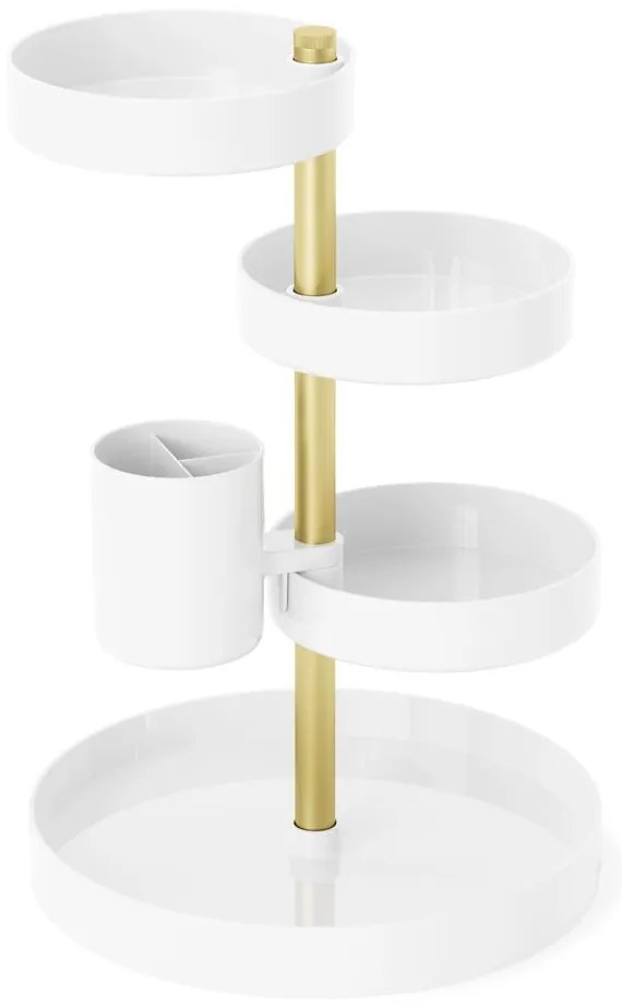 Biały plastikowy organizer łazienkowy Pirouette – Umbra