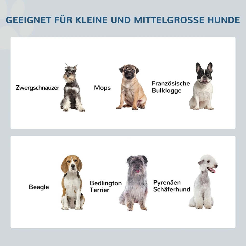 PawHut Stacja żywieniowa dla psów, 2 miski ze stali nierdzewnej, antypoślizgowa, 58,4x30,5x25,4cm, szara