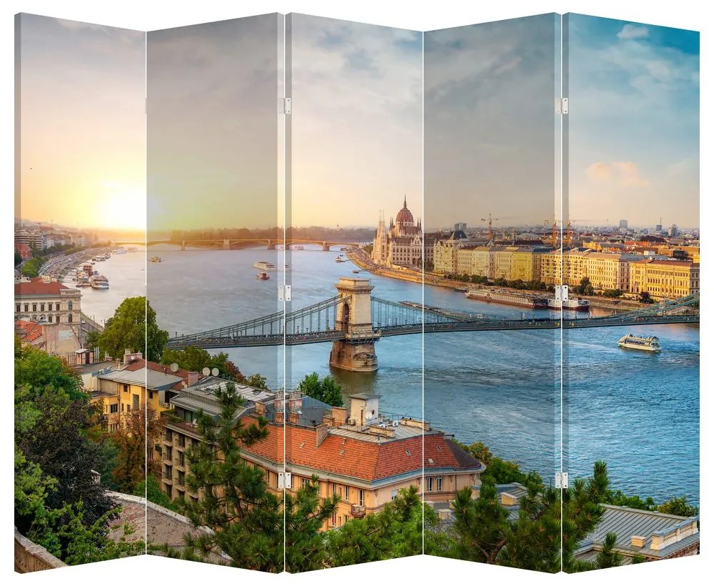 Parawan - Miasto Budapeszt z rzeką (210x170 cm)