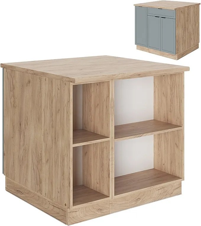 Wyspa kuchenna jasnoniebiesko-szary 90x60x82 fame-line